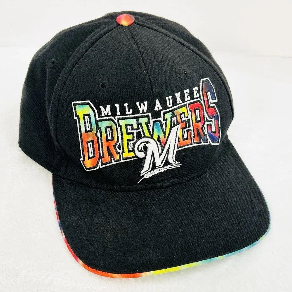 '47‎ Brand Milwaukee Brewers Tie Dye Hat Cap Adjustable Snapback Black MLB